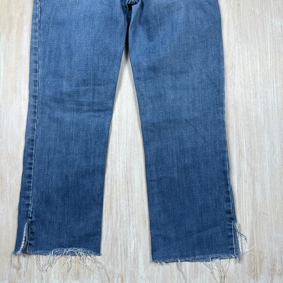 Abercrombie & Fitch Low Rise Raw Hem Y2K Blue Denim Cropped Bootcut Jeans 4 - Picture 11 of 13